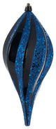 Vickerman M132504 8'' Green Glitter Swirl Drop Christmas Ornament, Midnight Blue