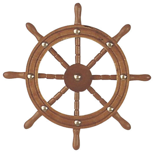 Wooden Ship Wheel Wall Plaque