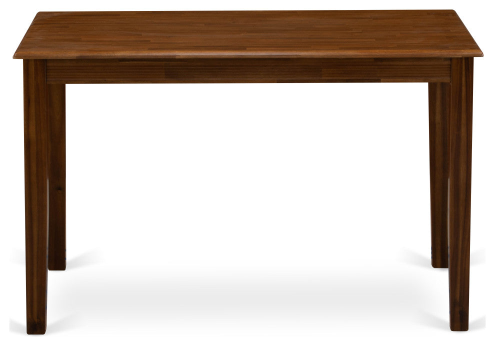 Table Walnut Rectangular Top Surface And Asian Wood 4 Legs Walnut Finish