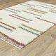 Aurora Geo Stripe Ivory/Multi Indoor Area Rug, Ivory, 7'10" x 10'10"