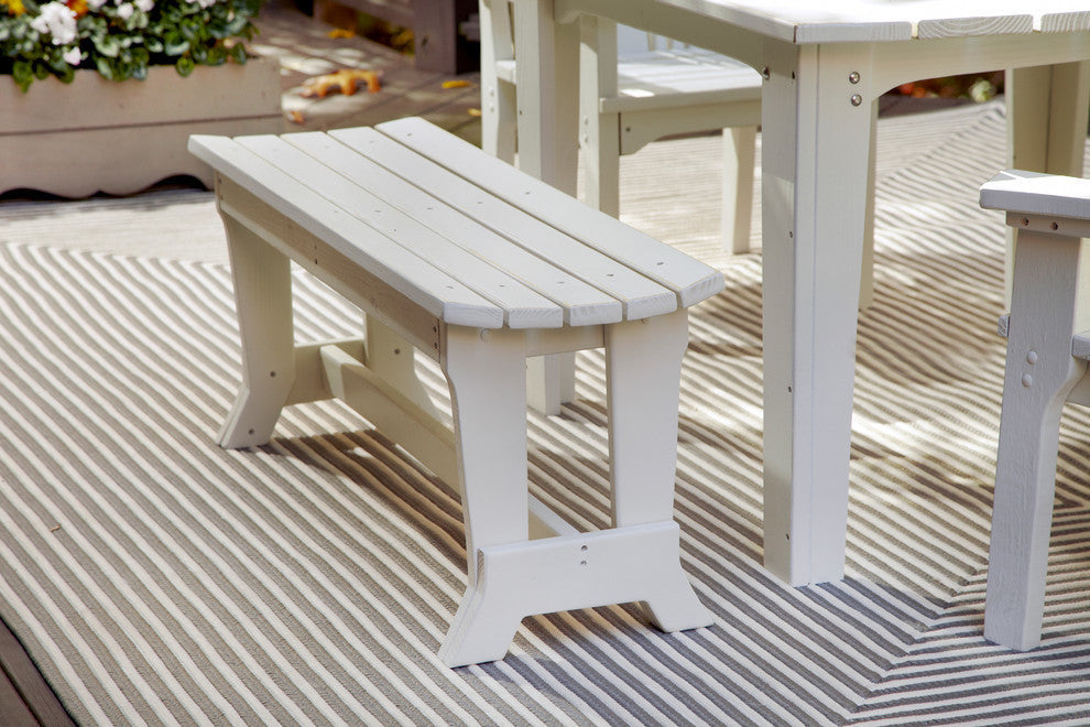 Carolina Preserves 2-Seat Bench No Back, Lime Wash