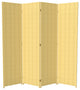 6' Tall Woven Fiber Room Divider, 4 Panel, Dark Beige
