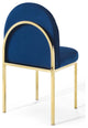 Isla Channel Tufted Performance Velvet Dining Side Chair - Gold Navy