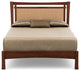 Monterey Bed, Upholstered Headboard, Cognac Cherry, Sand Microsuede, Cal King