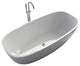 ADM Oval Freestanding Bathtub, Glossy White, 70.8"