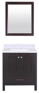 Eviva Aberdeen 30 Transitional Espresso Bathroom Vanity Carrera Countertop