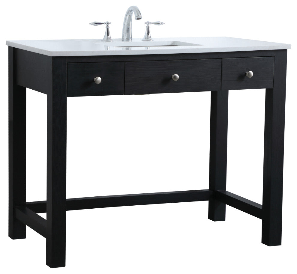 42" ADA Compliant Bathroom Vanity, Black
