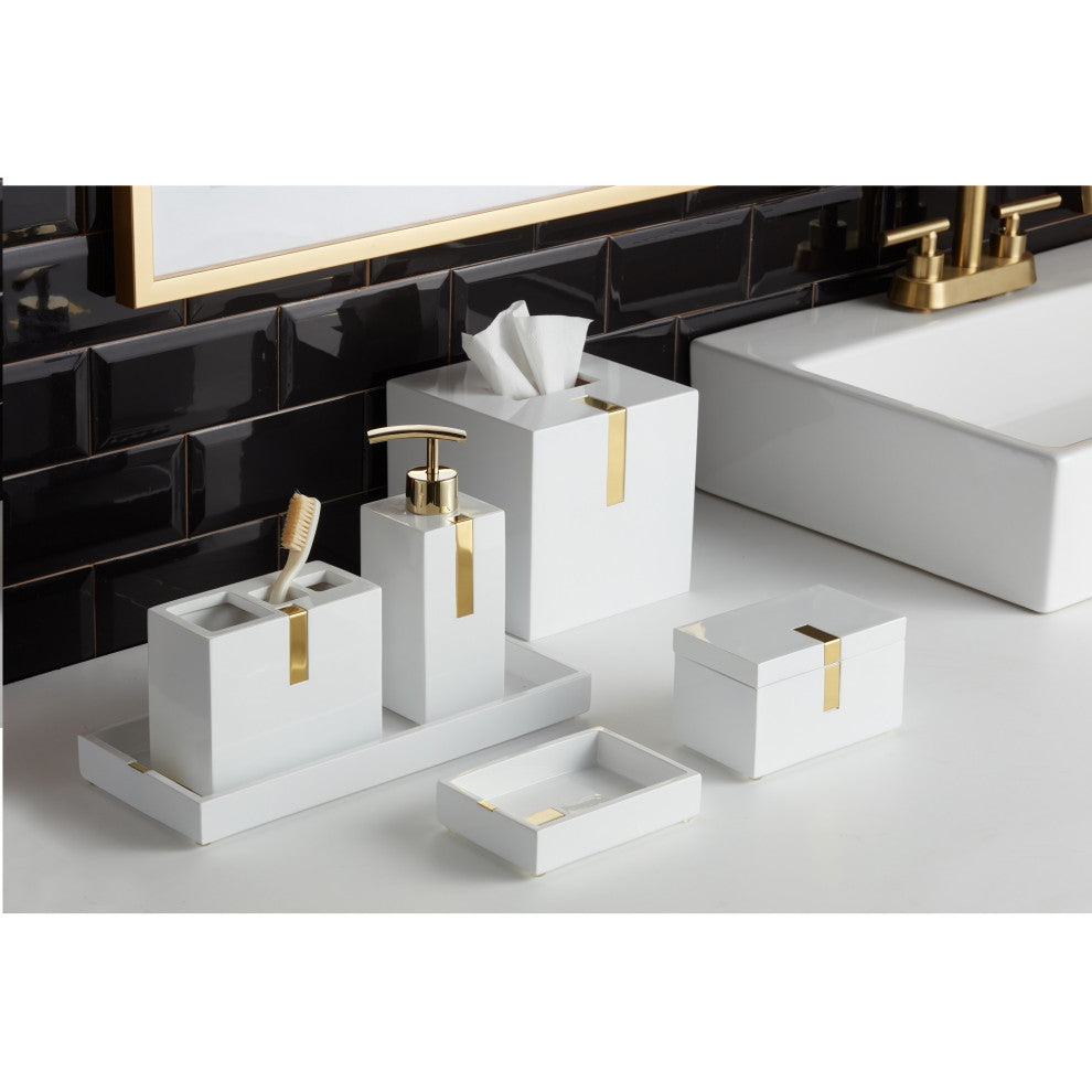 Houston Street White/Brass Canister