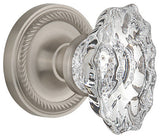 Rope Rosette Passage Chateau Door Knob, Satin Nickel