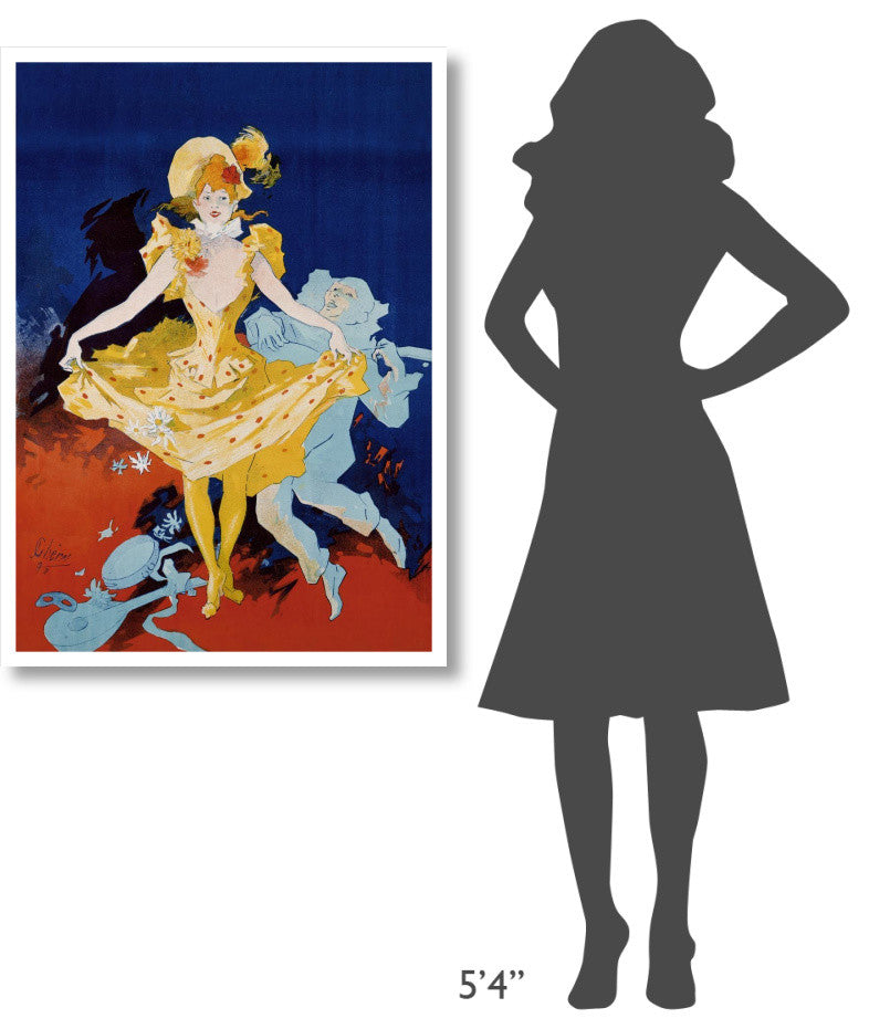 "Musee Grevin / Pantomimes Lumineuses" Paper Print by Jules Cheret, 30"x42"