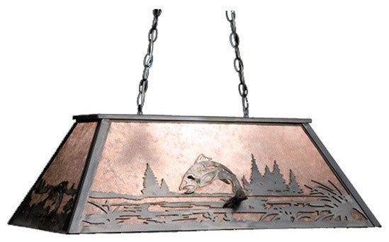 60 Long Leaping Trout Oblong Pendant