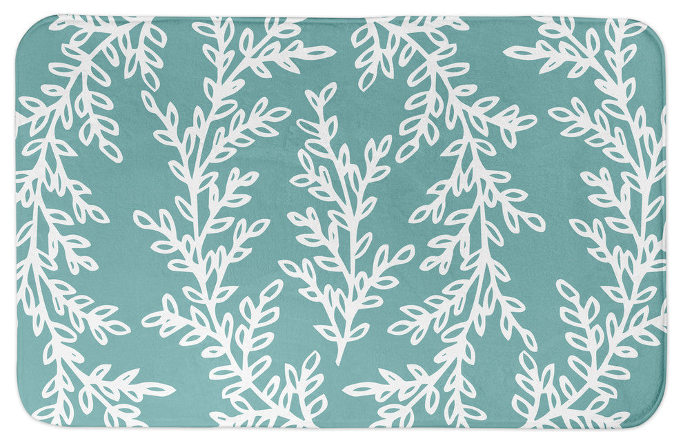 Teal Wreath 34x21 Bath Mat
