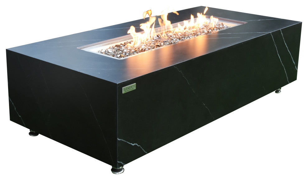 Elementi "œVarna"? Marble Porcelain Fire Table- Natural Gas