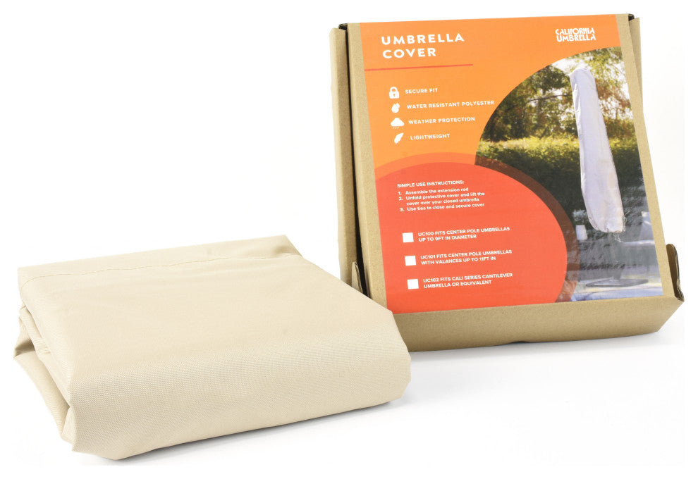 9' Patio Umbrella Protective Cover, Beige