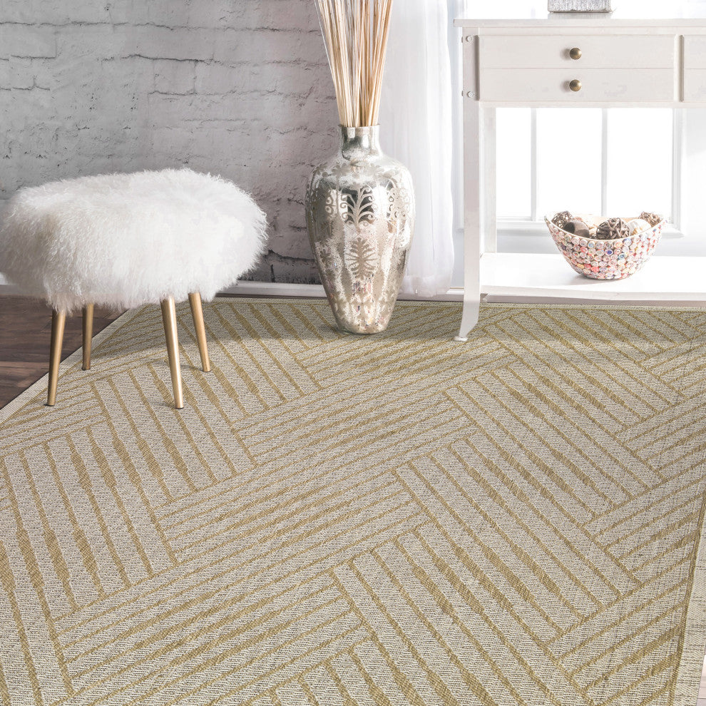 Maryland Abbel Indoor/Outdoor Area Rug, Brown, 8' x 10', Geometric