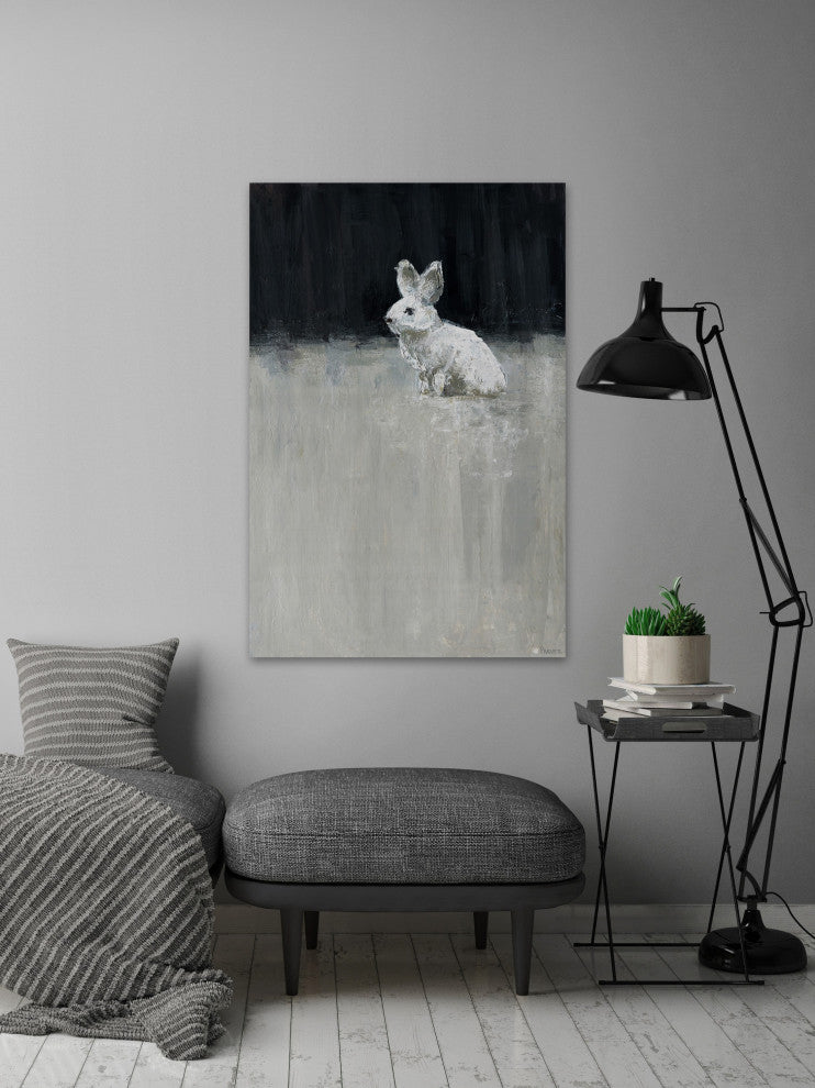 "Lonely Little Bunny" Painting Print on Wrapped Canvas, 40"x60"