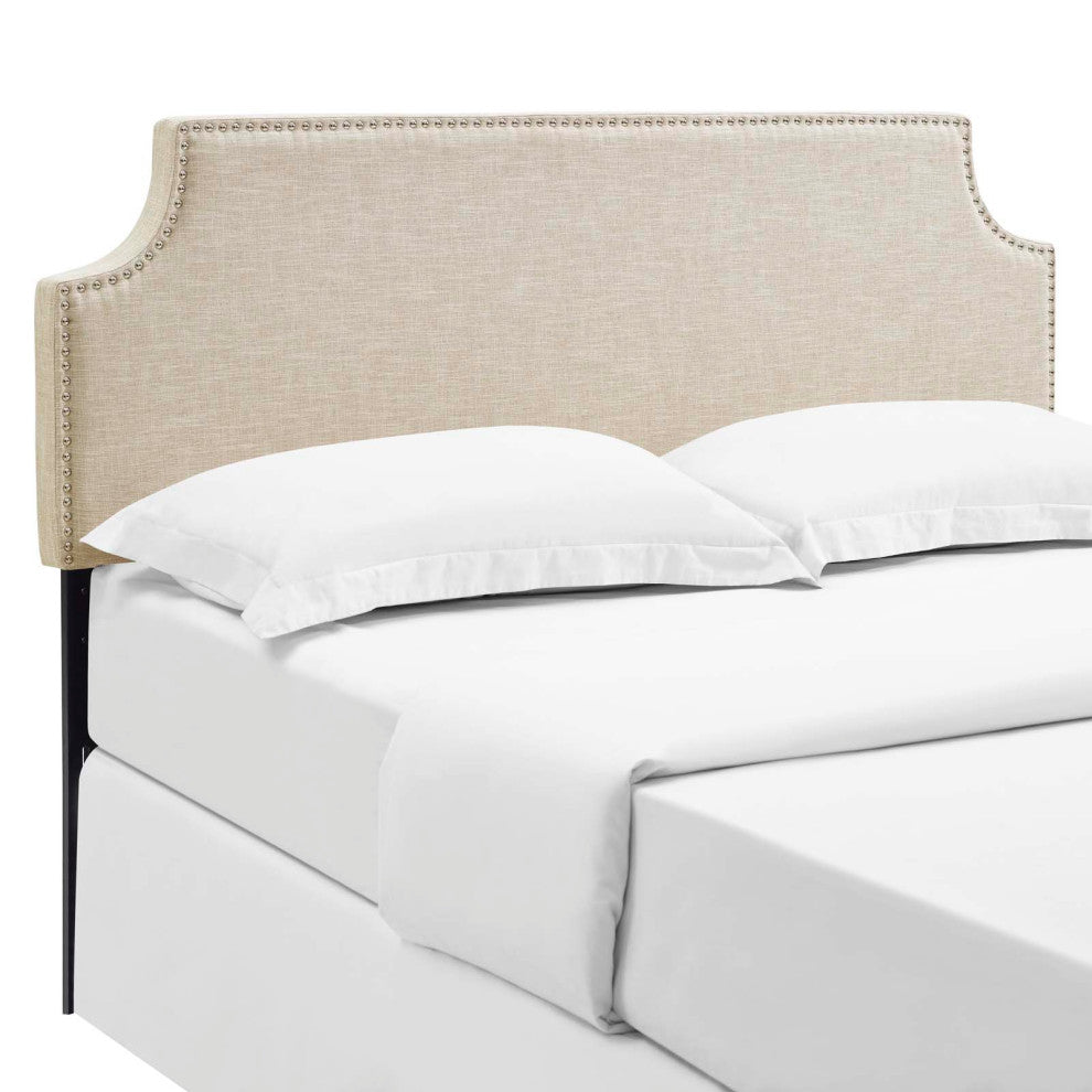 Modway Laura King Upholstered Fabric Headboard, Beige