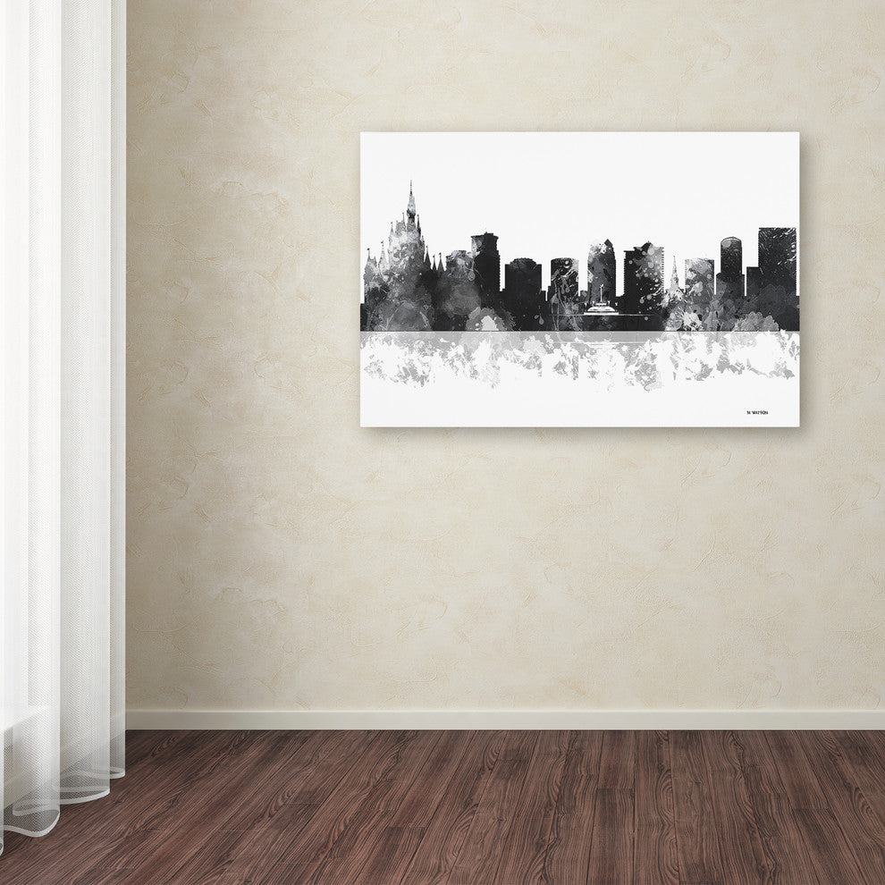 Marlene Watson 'Orlando Florida Skyline BG-1' Canvas Art, 16"x24"