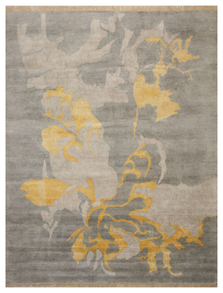 Gray Contemporary Abstract Art Area Rug