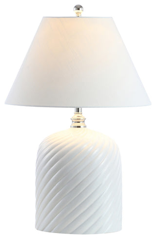 Serge Swirl 28.5" Ceramic Bohemian Glam LED Table Lamp, White