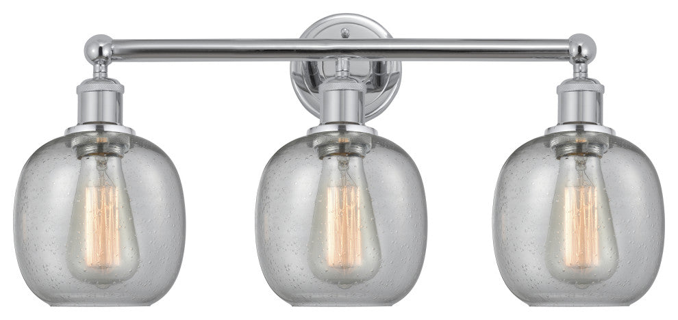 Innovations 616-3W-PC-G104 Belfast 3 Light Bath Vanity Light, Polished Chrome