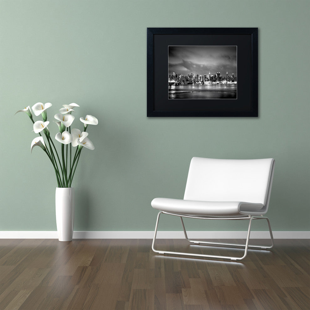 'New York Skyline' Matted Framed Canvas Art by Preston