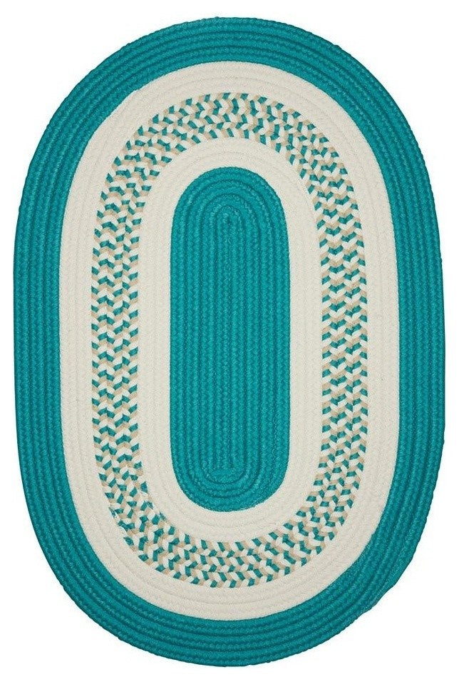 Colonial Mills Crescent NT52 Teal Indoor/Outdoor Area Rug, Round 6'x6'