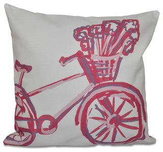 La Bicicleta Geometric Print Pillow, Pink Cheeks, 18"x18"