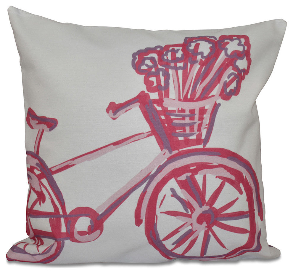 La Bicicleta Geometric Print Pillow, Pink Cheeks, 18"x18"