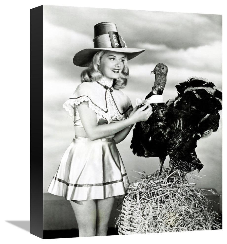 "Doris Day with a Thanksgiving Turkey" Canvas by Hollywood Photo Archive, 13x16"