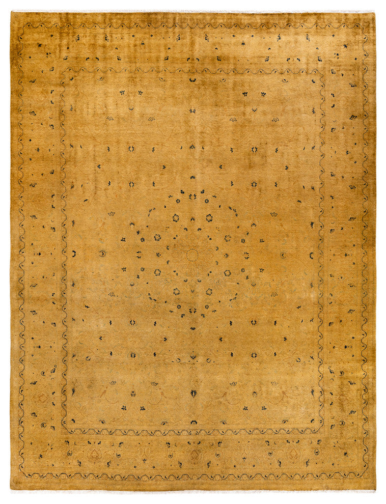 Fine Vibrance, One-of-a-Kind Hand-Knotted Area Rug Gold, 8' 0" x 10' 6"