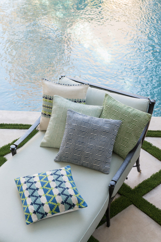 22"x22" Hand Woven Geometric Indoor / Outdoor Decorative Throw Pillow by Loloi