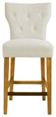 Madison Park Avila Tufted Bar Back Stools Counter Height Stool, Cream