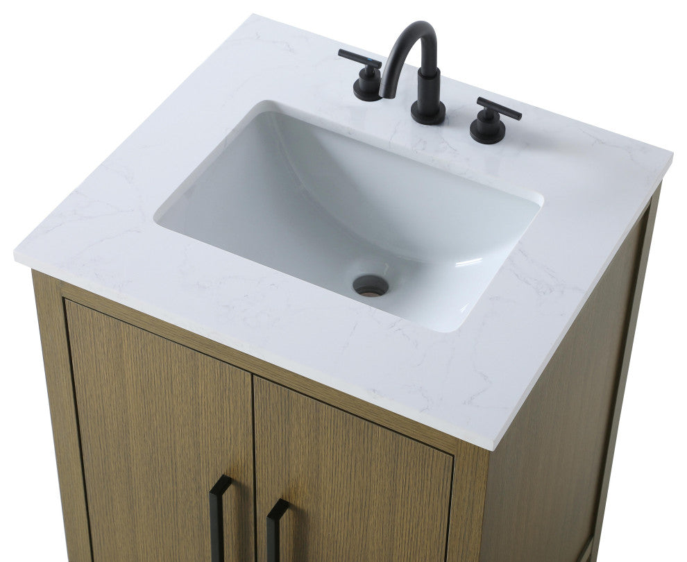 Home Living 24" Single Bathroom Vanity, Chestnut Brown