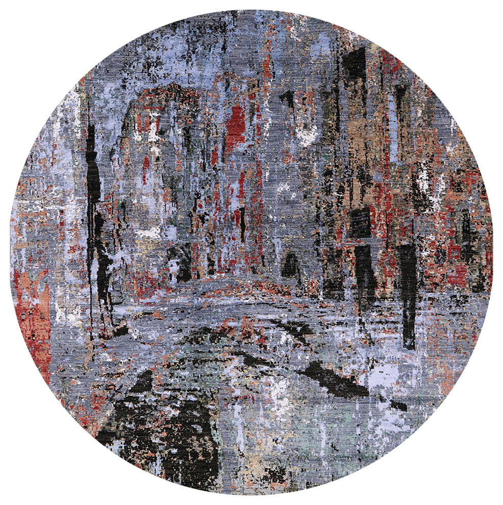 Ahgly Company Indoor Round Mid-Century Modern Area Rugs, 7' Round