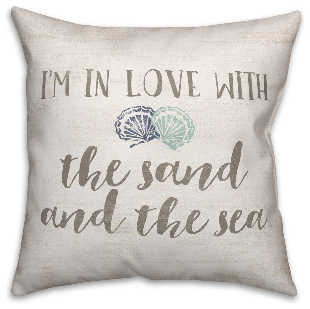 Coastal Beach Love Spun Poly Pillow, 18x18