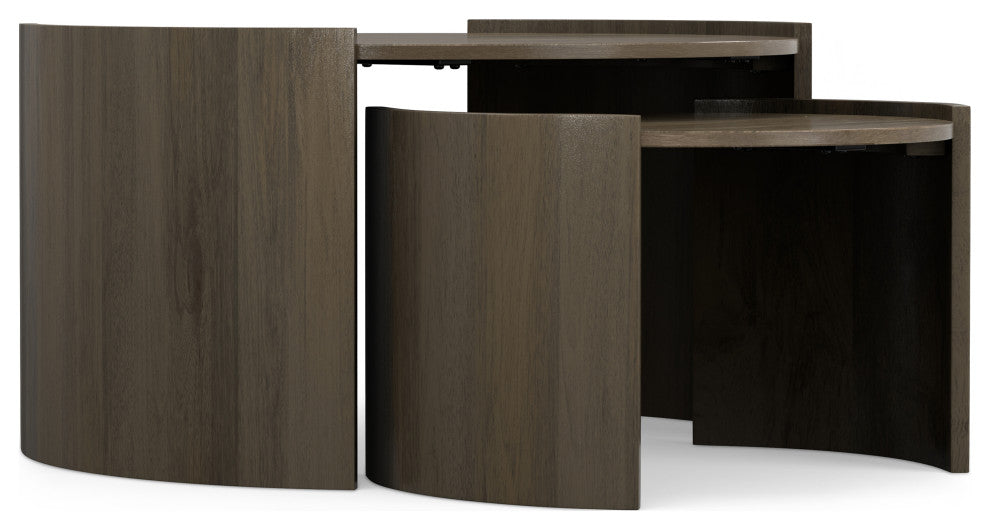 Robin Solid Mango Wood 2 Piece Nesting Table, Ash Grey