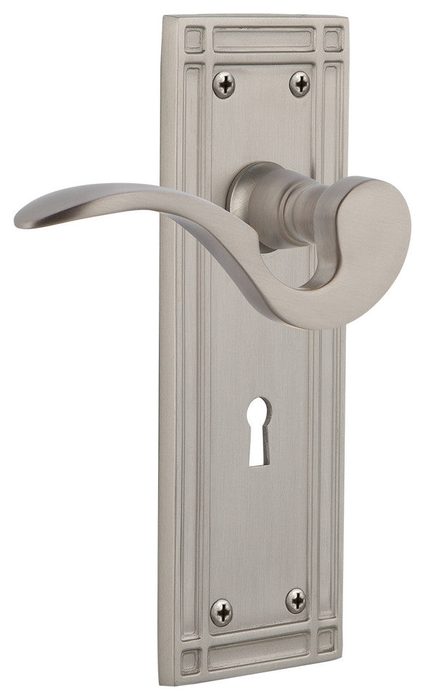 Mission Plate With Keyhole Manor Lever, Satin Nickel, Right-Handed