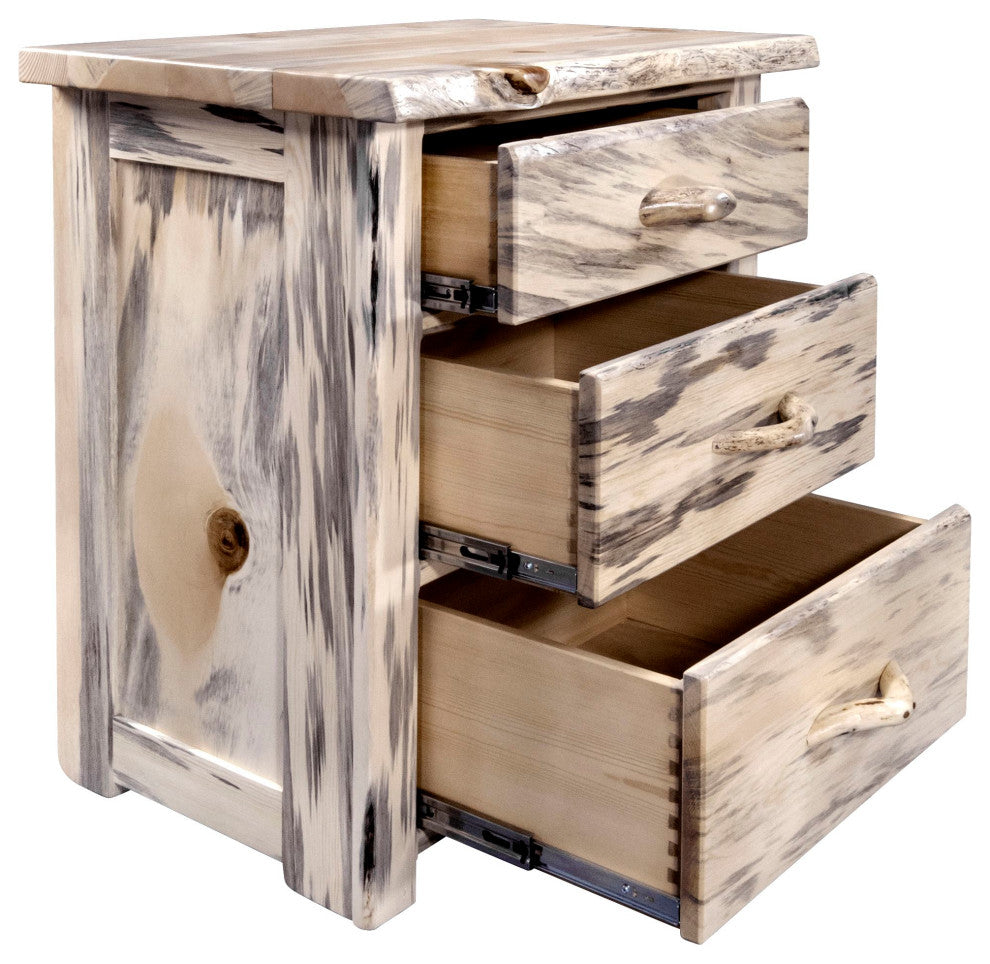 Big Sky Collection Live Edge 3 Drawer Chest of Drawers, Natural