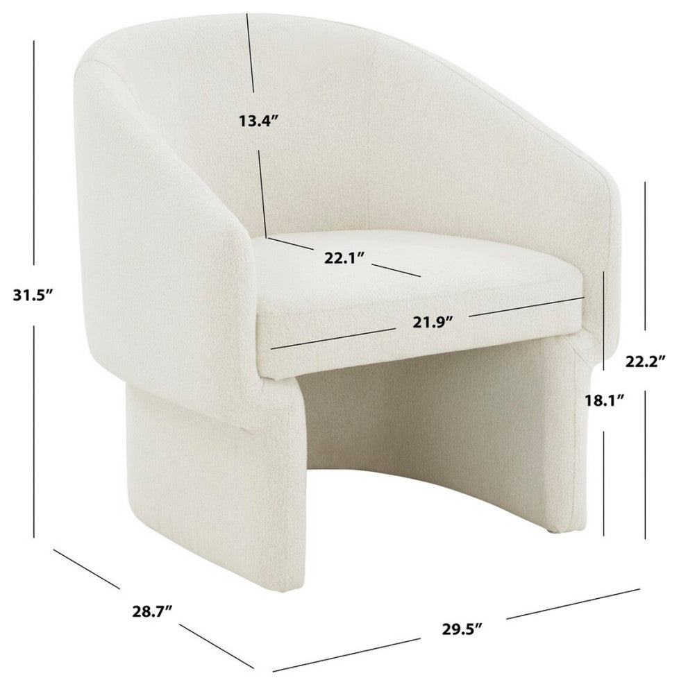Safavieh Couture Susie Barrel Back Accent Chair, Ivory