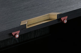 Lombard 4 Door Sideboard Buffet, Black Brushed Wood