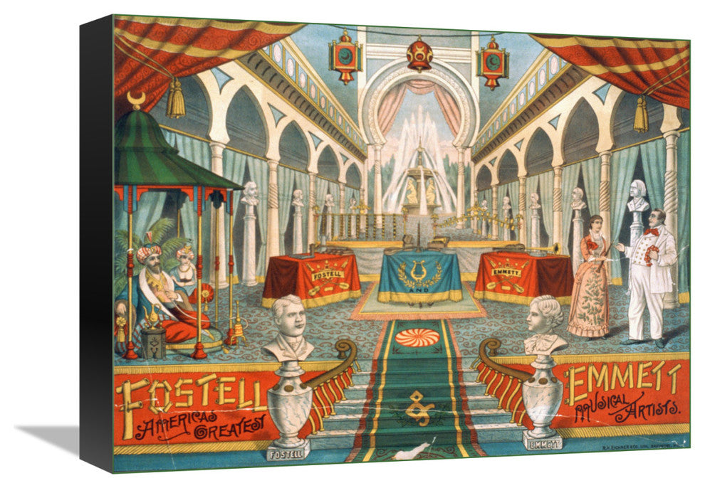 "Fostel And Emmett America's Greatest Musical Artists" Canvas Giclee, 16"x12"