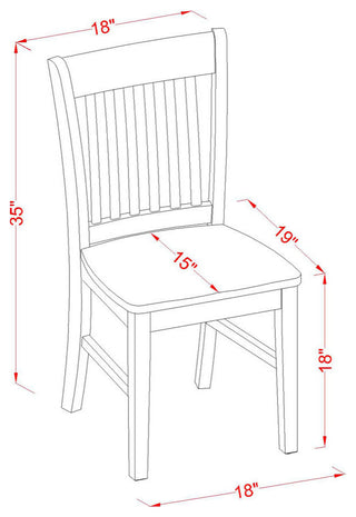 5 Pc Kitchen Table - Square Table And 4 Kitchen Dining Chairs