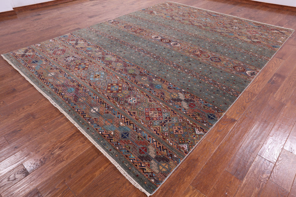Super Kazak Khorjin Handmade Wool Rug 9' 3" X 12' 2" Q8427