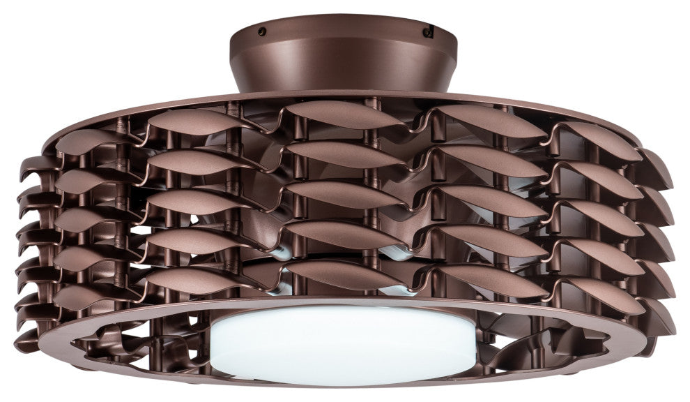 Oceano Bladeless Ceiling Fan, 6 Speeds with LED Light - 23 Inch, Bronze