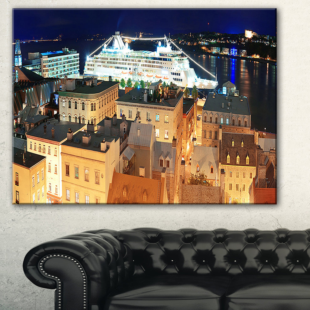 "Quebec City" Cityscape Canvas Photo Print, 40"x20"