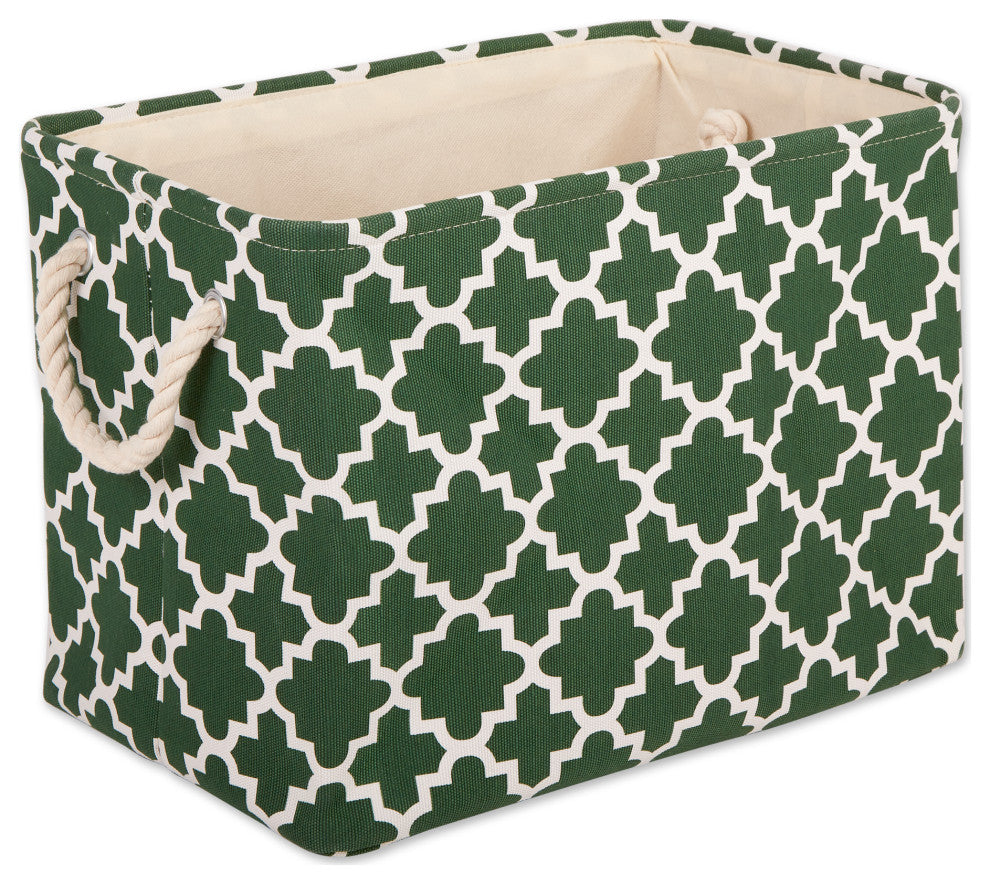 DII Polyester Bin Lattice Hunter Green Rectangle Medium