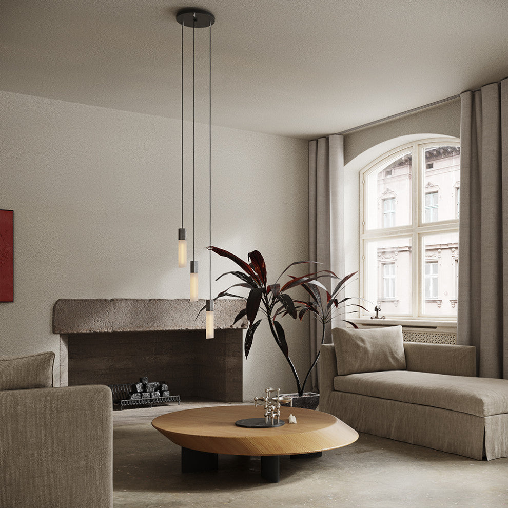 Basalt Triple Pendant in Stainless Steel - US
