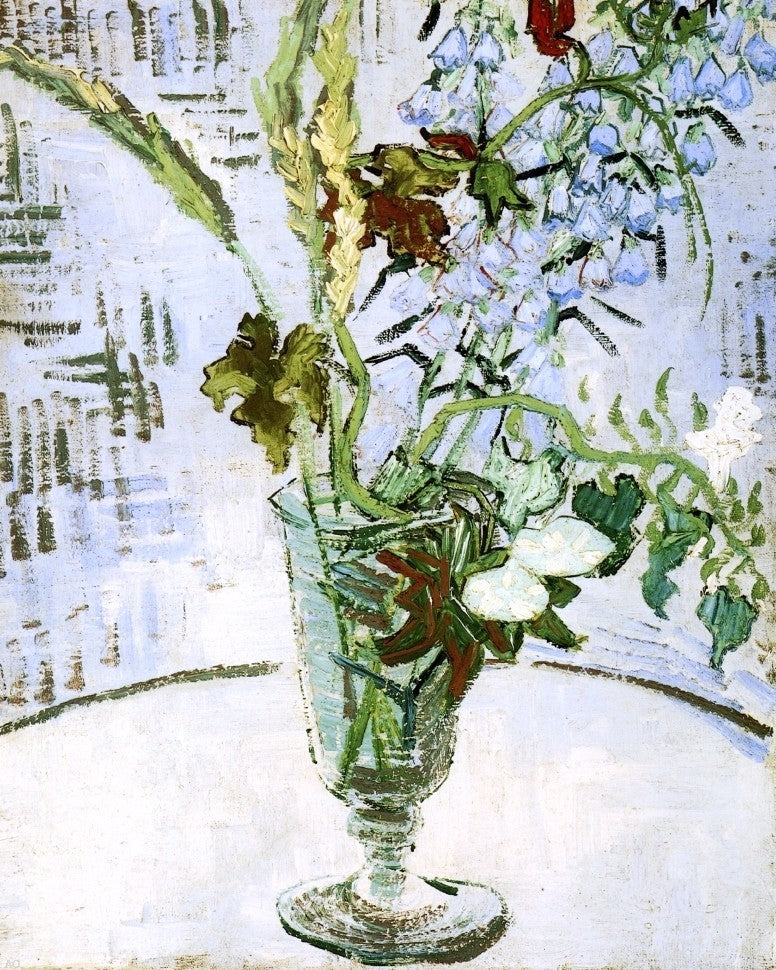 Vincent Van Gogh Flowers in a Vase, 20"x25" Wall Decal Print