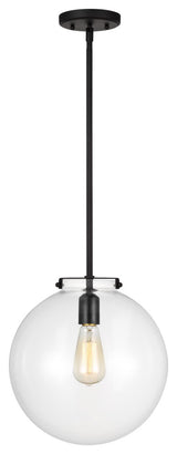 Kate One Light Sphere Pendant, Midnight Black